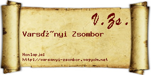 Varsányi Zsombor névjegykártya