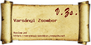 Varsányi Zsombor névjegykártya